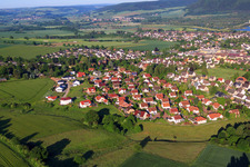 View of the town from the northeast in Boffzen in the state Lower Saxony, Germany