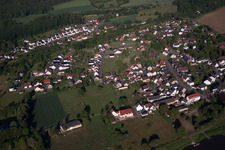 Oblique view of District Wehrden in Beverungen in the state North Rhine-Westphalia, Germany