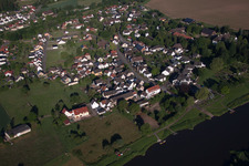 District Wehrden in Beverungen in the state North Rhine-Westphalia, Germany from above