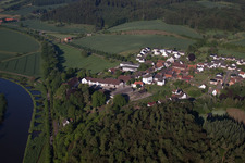 Aerial view of Town View of the streets and houses of the residential areas in the district Blankenau in Beverungen in the state North Rhine-Westphalia