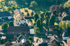Aerial view of Castle moat in the district Meinbrexen in Lauenförde in the state Lower Saxony, Germany