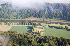 Oblique view of District Herstelle in Beverungen in the state North Rhine-Westphalia, Germany
