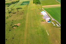 Aerial view of Hölleberg Airport (EDVL) in the district Langenthal in Trendelburg in the state Hesse, Germany