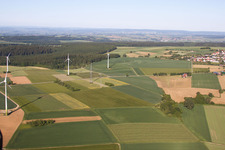 Wind farm Haarbrück-Wortberg in the district Haarbrück in Beverungen in the state North Rhine-Westphalia, Germany out of the air