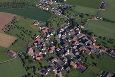 Aerial view of District Drenke in Beverungen in the state North Rhine-Westphalia, Germany