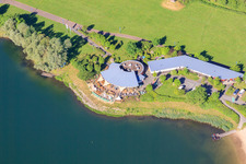 Restaurant Strandgut Höxter on Lake Godelheim in Höxter in the state North Rhine-Westphalia, Germany out of the air