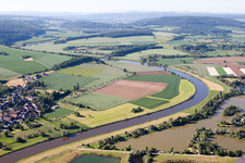 Aerial view of Boffzen in the state Lower Saxony, Germany