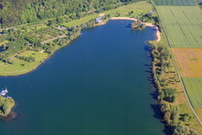 Beach of Lake Godelheim in Höxter in the state North Rhine-Westphalia, Germany out of the air
