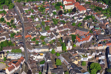 Center with St. Nikolai in Marktstraße to Westerbachstr in Höxter in the state North Rhine-Westphalia, Germany