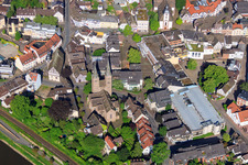Kiliani Church and Municipal Parking Garage in Höxter in the state North Rhine-Westphalia, Germany