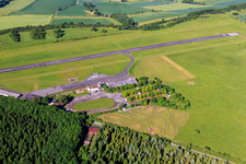 Runway of the Höxter-Holzminden Airport (EDVI) in the district Albaxen in Höxter in the state North Rhine-Westphalia, Germany