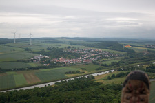 Aerial view of Gädheim in the state Bavaria, Germany