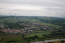 Oblique view of Gädheim in the state Bavaria, Germany
