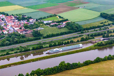 Oblique view of District Ottendorf in Gädheim in the state Bavaria, Germany