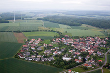 Aerial view of Village view of Buch in the state Bavaria