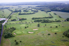 Aerial view of Golf course of the Golf Club Schweinfurt eV in the district Löffelsterz in Schonungen in the state Bavaria, Germany