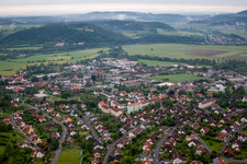 Town View of the streets and houses of the residential areas in Hammelburg in the state Bavaria, Germany