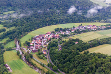 Village on the river bank areas of fraenkischen Saale in the district Morlesau in Hammelburg in the state Bavaria, Germany