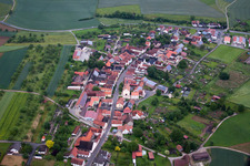 Aerial view of District Weyersfeld in Karsbach in the state Bavaria, Germany