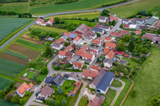 Aerial view of District Reuchelheim in Arnstein in the state Bavaria, Germany