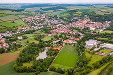 Aerial view of Arnstein in the state Bavaria, Germany