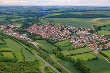 Village view from the west in the district Gänheim in Arnstein in the state Bavaria, Germany