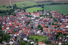 Aerial view of Village view in the district Zeuzleben in Werneck in the state Bavaria, Germany