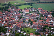 Aerial photograpy of Village view in the district Zeuzleben in Werneck in the state Bavaria, Germany