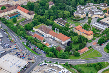 Hospital for Psychiatry, Psychotherapy and Psychosomatic Medicine Schloss Werneck in Werneck in the state Bavaria, Germany from above