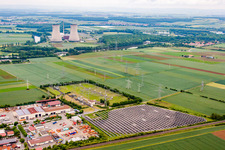 Industrial estate and company settlement on Bahnhof bevor the nuclar power plant in Bergrheinfeld in the state Bavaria