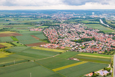 Town View of the streets and houses of the residential areas in Bergrheinfeld in the state Bavaria
