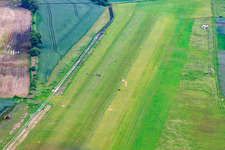 Aerial photograpy of Schweinfurt South Airport EDFS in Gochsheim in the state Bavaria, Germany