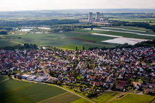 Village on the river bank areas of the Main river in the district Hirschfeld in Roethlein in the state Bavaria, Germany