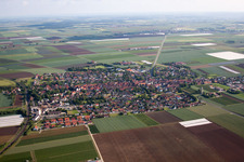 Town View of the streets and houses of the residential areas in Bergtheim in the state Bavaria