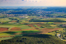 City view from the north in the district Versbach in Würzburg in the state Bavaria, Germany