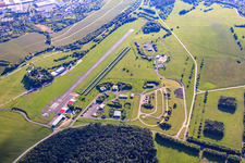 Aerial view of Airport Würzburg-Schenkenturm - EDFW in the district Dürrbachtal in Würzburg in the state Bavaria, Germany