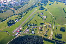 Aerial photograpy of Airport Würzburg-Schenkenturm - EDFW in the district Dürrbachtal in Würzburg in the state Bavaria, Germany