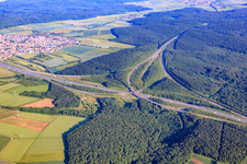 Würzburg West motorway junction A43/A81 in Irtenberger Wald in the state Bavaria, Germany
