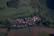 Aerial view of Altertheim in the state Bavaria, Germany