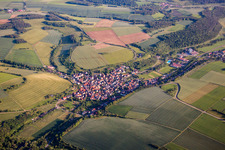 Village - view on the edge of agricultural fields and farmland in Wenkheim in the state Baden-Wurttemberg, Germany