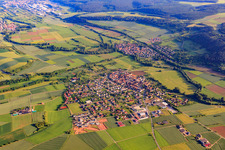 Village - view from the north in Werbach in the state Baden-Wuerttemberg, Germany