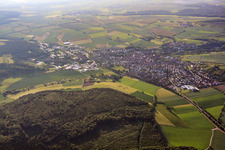 Aerial view of Village - view from the southeast in Külsheim in the state Baden-Wuerttemberg, Germany
