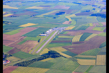 Aerial view of Airport Walldürn in Walldürn in the state Baden-Wuerttemberg, Germany