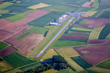 Runway with tarmac terrain of airfield Wallduern in Wallduern in the state Baden-Wurttemberg, Germany