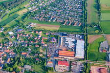 Building and production halls on the premises of Braas GmbH - Verkaufsregion and Lager Hainstadt in Buchen in the state Baden-Wurttemberg, Germany