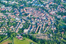Aerial view of Settlement area in Buchen in the state Baden-Wurttemberg, Germany