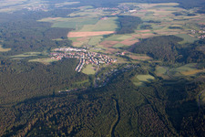 Aerial view of From the northwest in the district Krumbach in Limbach in the state Baden-Wuerttemberg, Germany