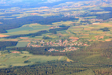Aerial view of Village view from the northwest in the district Trienz in Fahrenbach in the state Baden-Wuerttemberg, Germany