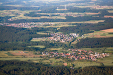Aerial view of District Krumbach in Limbach in the state Baden-Wuerttemberg, Germany