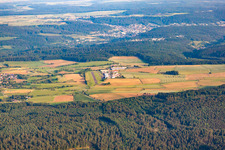 Aerial view of Airport Mosbach Lohrbach EDGM from the north in the district Lohrbach in Mosbach in the state Baden-Wuerttemberg, Germany